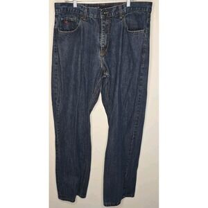 Rocawear Jeans Mens 40x32 Blue High Rise Dark Wash Classic Fit Cotton Y2K Denim